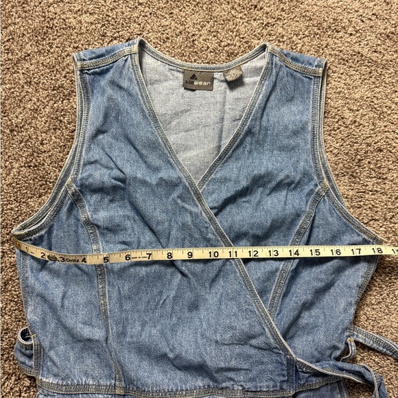 LIZ WEAR Size 12 100% Cotton Denim Dress - Picture 7 of 8